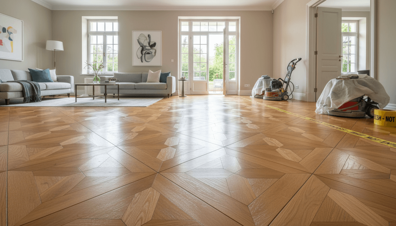 Restauración de parquet con transformación completa del suelo